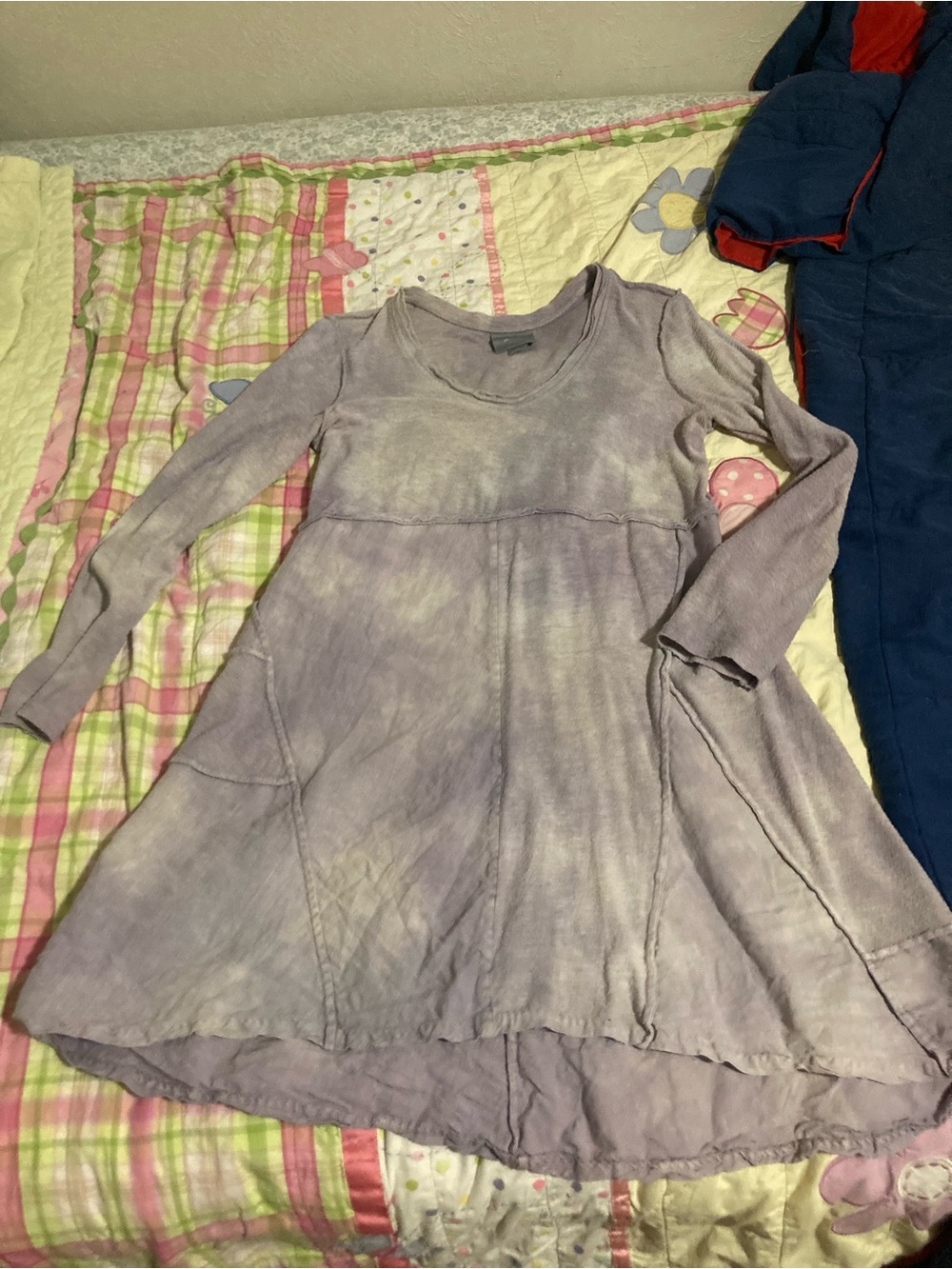 Maeve Lavender Tie-Dye Long Sleeve womens Dress